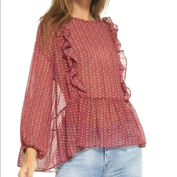 Anthropologie Misa Los Angeles Campania Ruffled Blouse Size Medium NWOT $326 - Picture 15 of 15